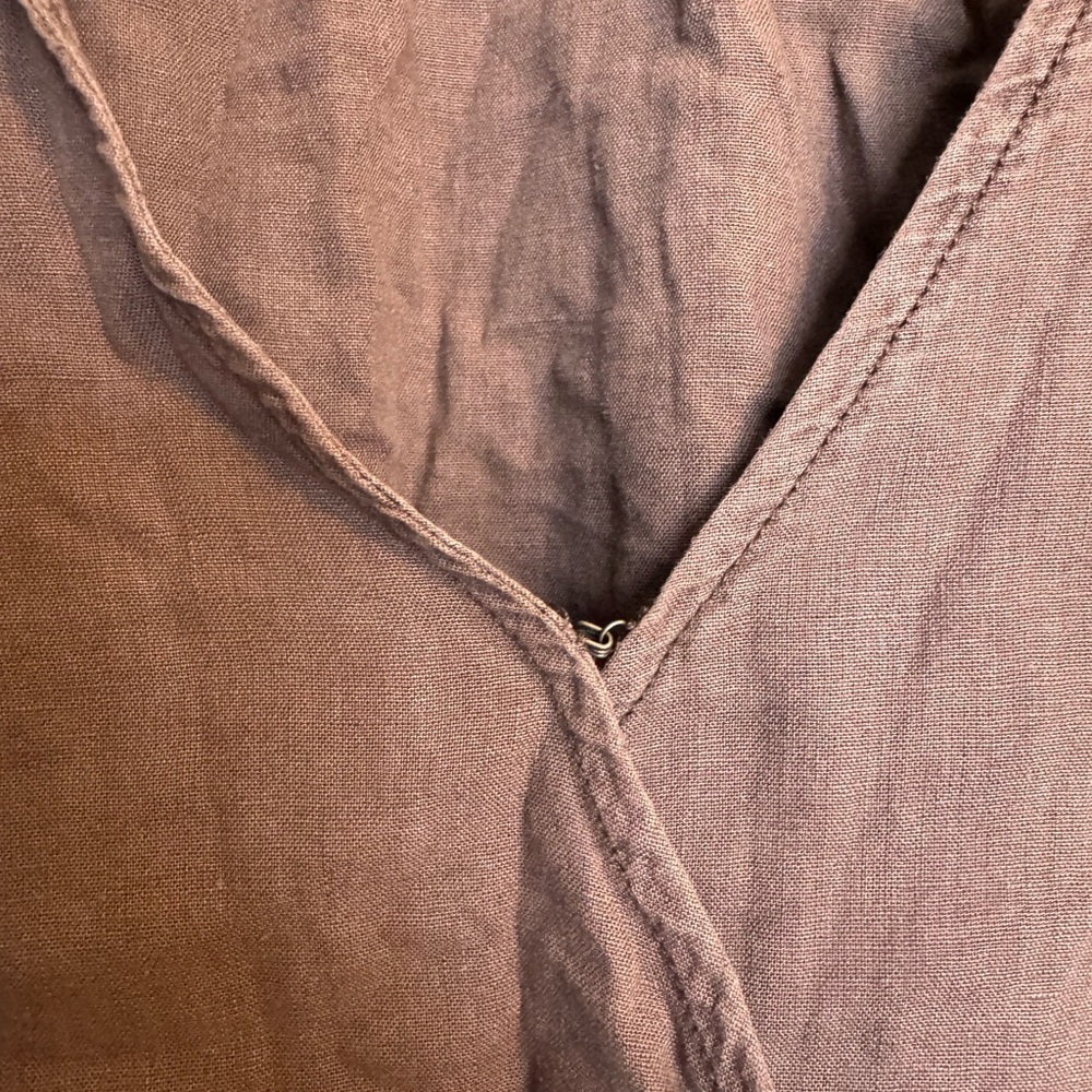 Free People Brown Ruffled Sleeved Wrapped V-Neck Cropped Women’s Blouse Top - Picture 3 of 8